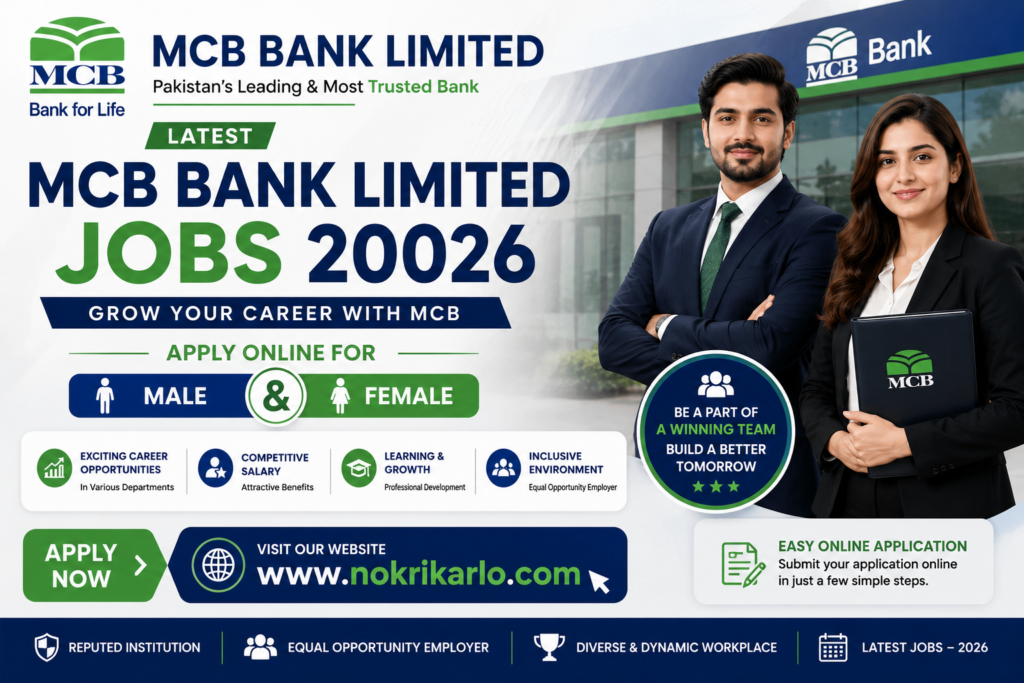 MCB Bank Limited Jobs 2026 in Pakistan – Apply Online for Latest Banking Careers