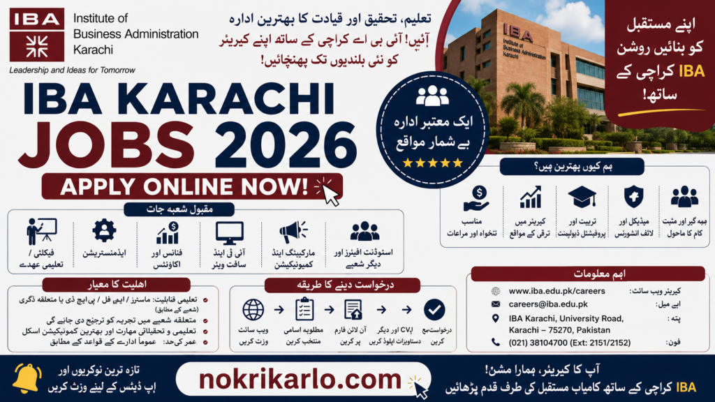 IBA Karachi Jobs 2026 Apply Online – Latest Career Opportunities for Male & Female