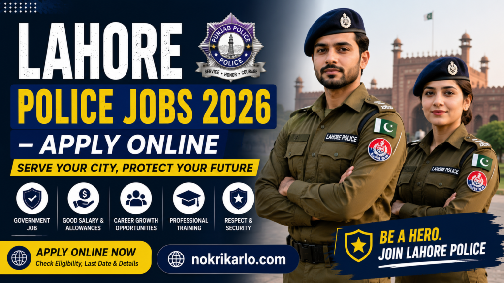 Lahore Police Jobs 2026 – Apply Online for Matric Pass Students